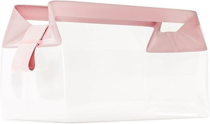Cadence Parcel - Clear Kit with Magnetic Closure - Durable and Leak-Resistant Travel Toiletry Kit - Modular Design - Hygiene Bag for Travel Essentials - 4 Qt - Rose