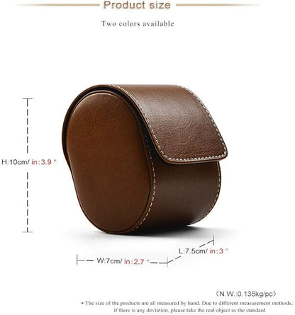 Oirlv Luxury Leather Watch Storage Box Travel Single Watch Case Watch Gift Box for Christmas Anniversary Birthday(Brown)