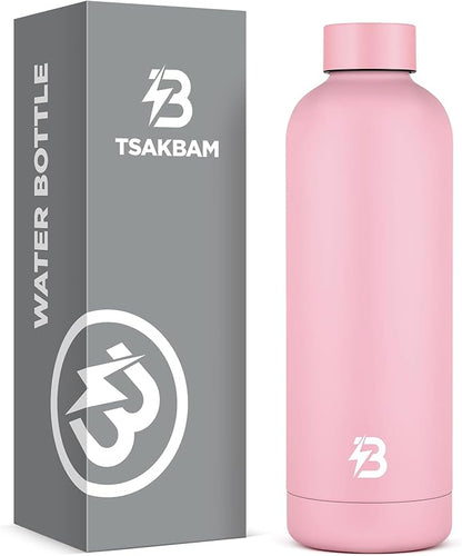 Insulated Water Bottle with Lid, 25 oz Reusable Leak-Proof Metal Stainless Steel Water Bottles for Travel, Sports, Gym, Outdoor (Pink)