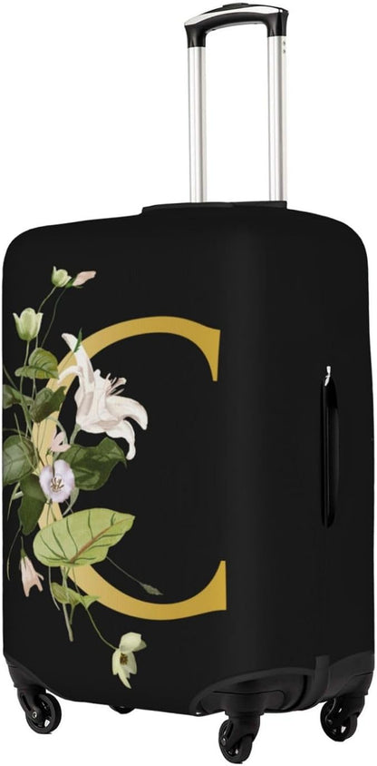 Decorative C Suitcase Protectors Elastic Washable Luggage Covers With Concealed Zippers For 18-32 Inch Luggage (Size M: Fits 22-24 Inch)