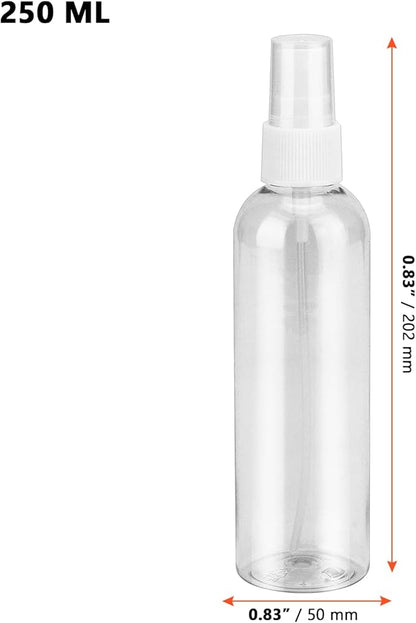 SINJEUN 21 Pack Clear Plastic Spray Bottles with Caps, 8 oz Spray Bottles Mist Sprayer, Refillable Empty Fine Mist Spray Bottle Mini Travel Size Spray Bottles, Leak Proof and BPA-Free