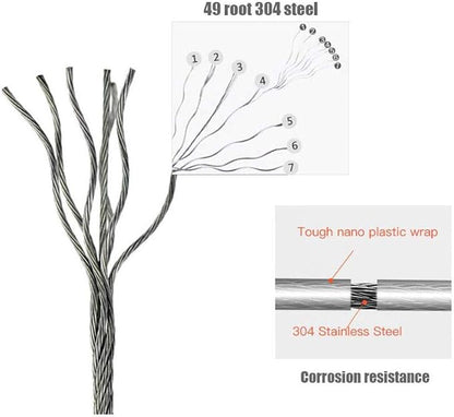 JOOM Retractable Clothesline Indoor Double Clothes Lines retracting | Heavy Duty for Drying Laundry line Outdoor|Wall Mounted Stainless Steel 13.8Feet Two line (Gold)