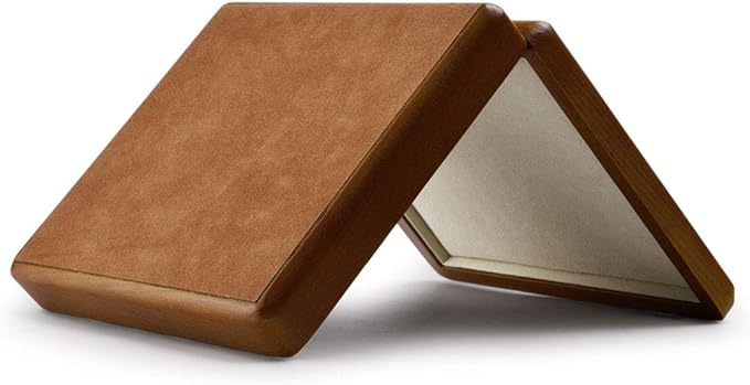 Oirlv Solid Wood Ring Jewelry Box Organizer Earrings Jewelry Drawer Organizer Tray with Lid (Creamy-white 9 Grid Box)