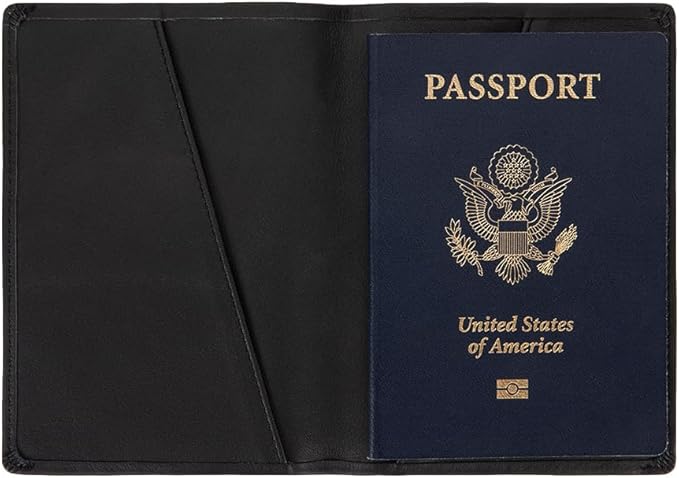 Silent Pocket RFID Blocking Black Leather Passport Wallet - Secure Your Information, Great for Travel