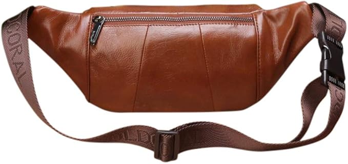 Leather Fanny Pack Mens Genuine Leather Waist Bag Sport Travel Hiking