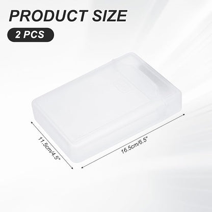 PATIKIL 6.5" x 4.5" Hard Drive Disk Case, 2Pcs Plastic Hard Disk Storage Box Portable Anti-Static Case for 3.5" External SSD HDD, White
