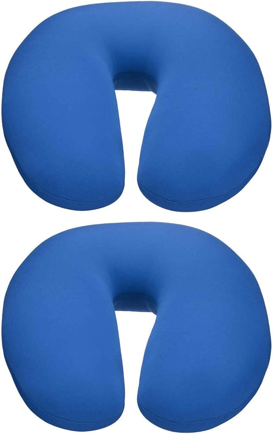 HARFINGTON 2pcs Travel Pillow Airplane Neck Pillow U-Shaped Filled with Foam Beads Stuffable Classic for Sleeping Neck Chin Lumbar Support, Blue