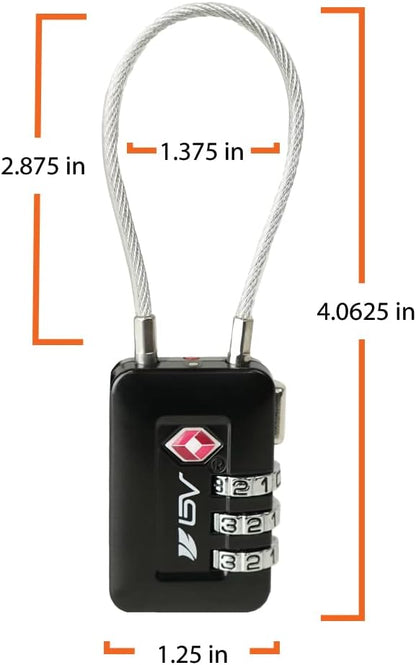 TSA Accepted Luggage Travel Lock, Set-Your-Own Combination Lock for School Gym Locker, Luggage Suitcase Baggage Locks, Filing Cabinets, Toolbox, Case (Black, 6 Pack)