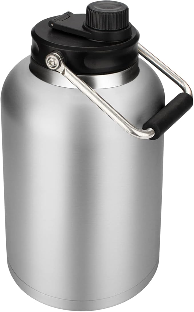 Zenbo One Gallon Jug with Straw, 128 oz Double Wall Vacuum Insulated Sports Water Bottle, Keeps Cold up to 48 Hours, Leak-Proof & Sweat-Proof Stainless Steel Water Jug for Gym, Outdoor & Camping