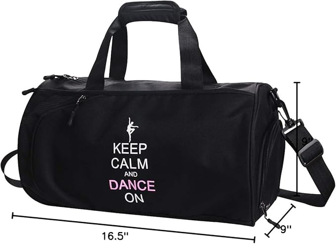 kilofly Girl's Ballet Dance Sports Gymnastics Gym Duffel Bag Travel Carry On