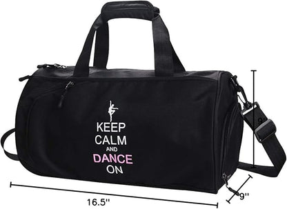kilofly Girl's Ballet Dance Sports Gymnastics Gym Duffel Bag Travel Carry On