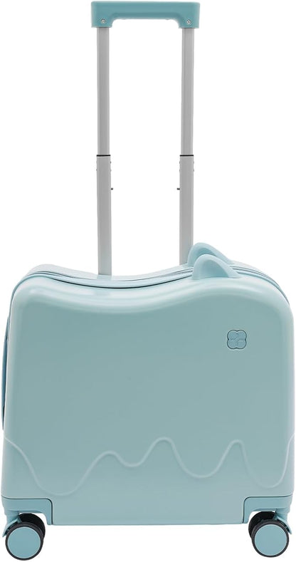 18" Kids Luggage Suitcase for Girls & Boys, Kids Carry On Luggage with Wheels Children’s Suitcase w/Lock (Sky Blue)