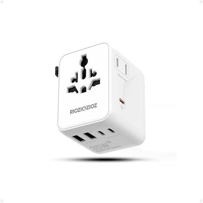 35W Universal Travel Plug Adapter,7-Port PD&QC Fast Charging Power Adapter(2AC&2USB-A&3USB-C),Worldwide Outlet Wall Charger for USA/EU/UK/AUS Over 200 Countries-Type C/A/G/I