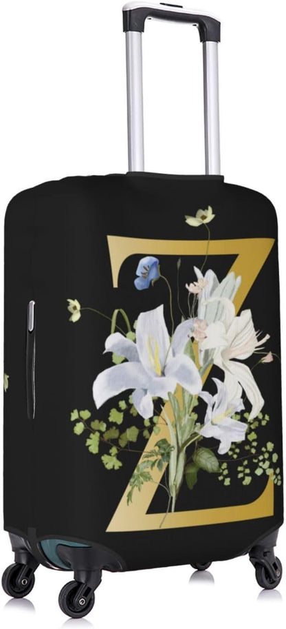 Decorative Z Suitcase Protectors Elastic Washable Luggage Covers With Concealed Zippers For 18-32 Inch Luggage (Size S: Fits 18-21 Inch)