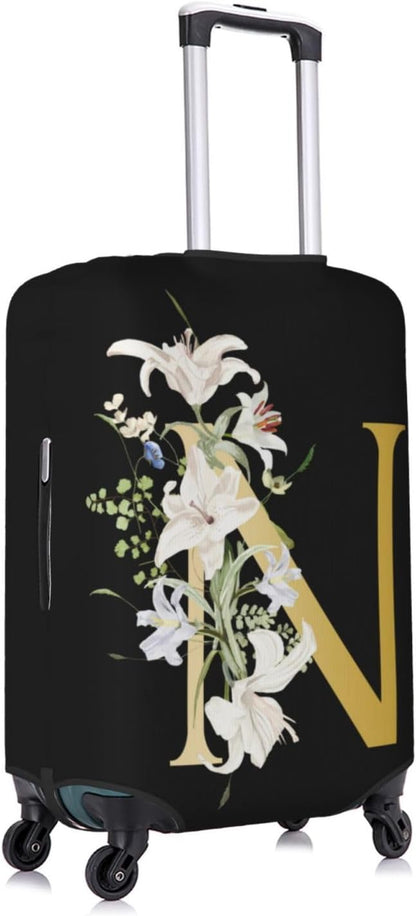 Decorative N Suitcase Protectors Elastic Washable Luggage Covers With Concealed Zippers For 18-32 Inch Luggage (Size L: Fits 25-28 Inch)