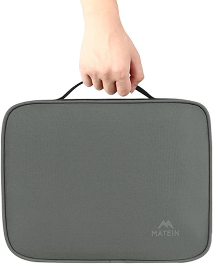 MATEIN Electronics Organizer Travel Case, Large Cable Storage Bag, Water Resistant Carrying Case with Handle, Tech Organizer for Tablet (Up to 12.9inch), USB Charger, Clipper, Grey