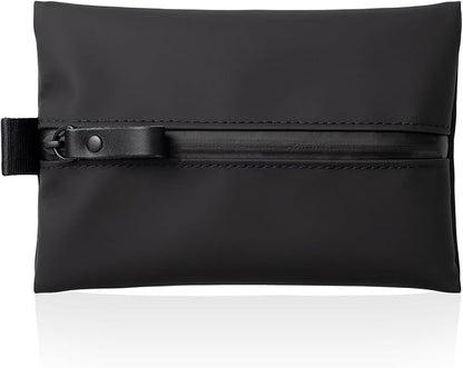 Water-Resistant Zipper Pouch, Made in Japan, Compact Organizer for Cords & Essentials, Multipurpose Bag for Cosmetics, Travel Accessories & Toiletries, Eco & Durable Materials, TOFTPOUCH, Small, Black
