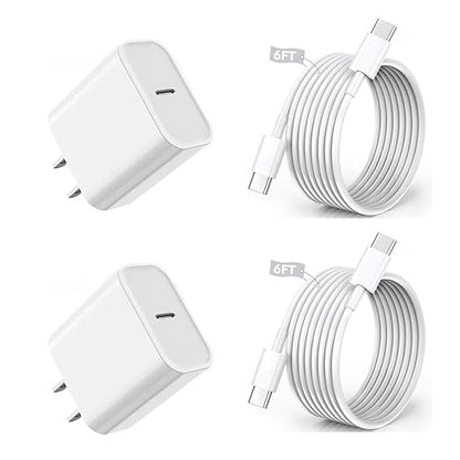 iPhone 16 15 Charger Fast Charging,6FT Type C to USB C Cable Cord,20W USB C Charging Block for Apple iPhone 16/16 Plus/iPhone 15 Plus/15 Pro Max,iPad Pro 12.9/11 inch/Air/Mini,Wall Plug Power Adapter