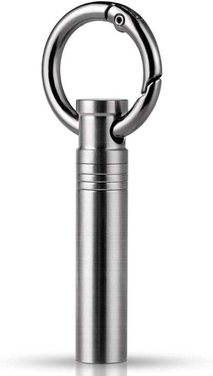 TISUR Small Keychain Pill Holder ，Titanium Metal Travel Pill Case Portable Pill Organizer Container for Purse Waterproof Keychain Pill Holder Medicine Bottle