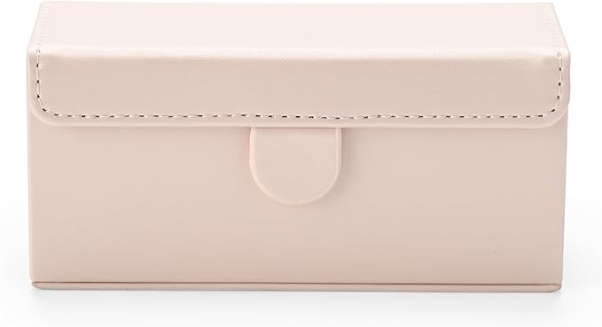 Leather Travel Jewelry Box, Portable Pocket Size Ring Box for Women, Mini Jewelry Travel Case Small Ring Holder Organizer with 12 Slots for purse(Pink)