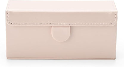 Leather Travel Jewelry Box, Portable Pocket Size Ring Box for Women, Mini Jewelry Travel Case Small Ring Holder Organizer with 12 Slots for purse(Pink)