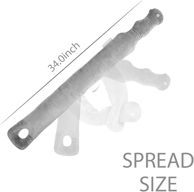 Neck Pillow, Neck Wrap Vibration Massaging Wireless Travel Pillow Soft Touch Breathable Head Support for Office Sofa Air Plane Grey