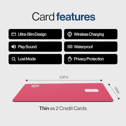 SPOTMINDERS Apple MFi Certified Credit Card Wallet Tracker PRO (iOS Only) Works with Apple Find My Rechargeable Tracking Card Gifts for Women IP68 0.07in Slim iPhone Item Finder for Luggage Tags Purse