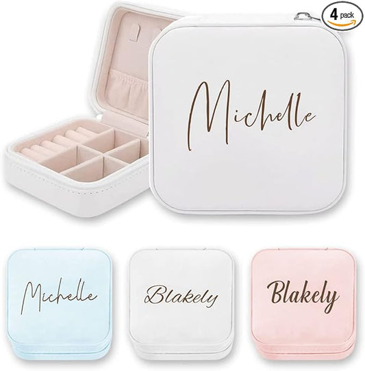 Getname Necklace Custom Name Travel Jewelry Case Personalized Travel Jewelry Box with Name Small Jewelry Box Portable Jewelry Organizer