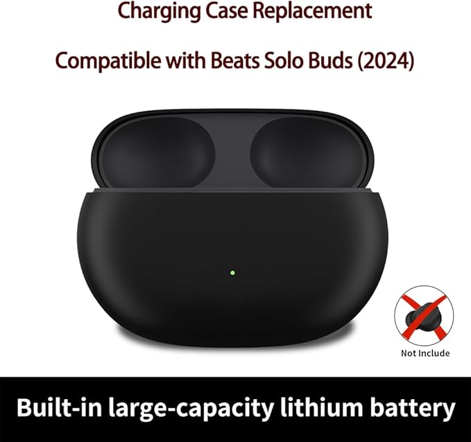 Charging Case Replacement Compatible with Beats Solo Buds (2024), Charger with Bluetooth Pairing Sync Button & 660mAh Built-in Battery (Not Include Earbuds)