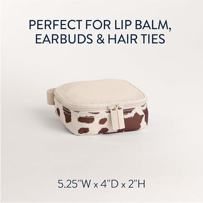 Itzy Ritzy Packing Cubes for Travel Set of 3 Packing Organizers; Each Travel Cube Features a Mesh Top, Double Zippers and a Fabric Handle (Cow Print)