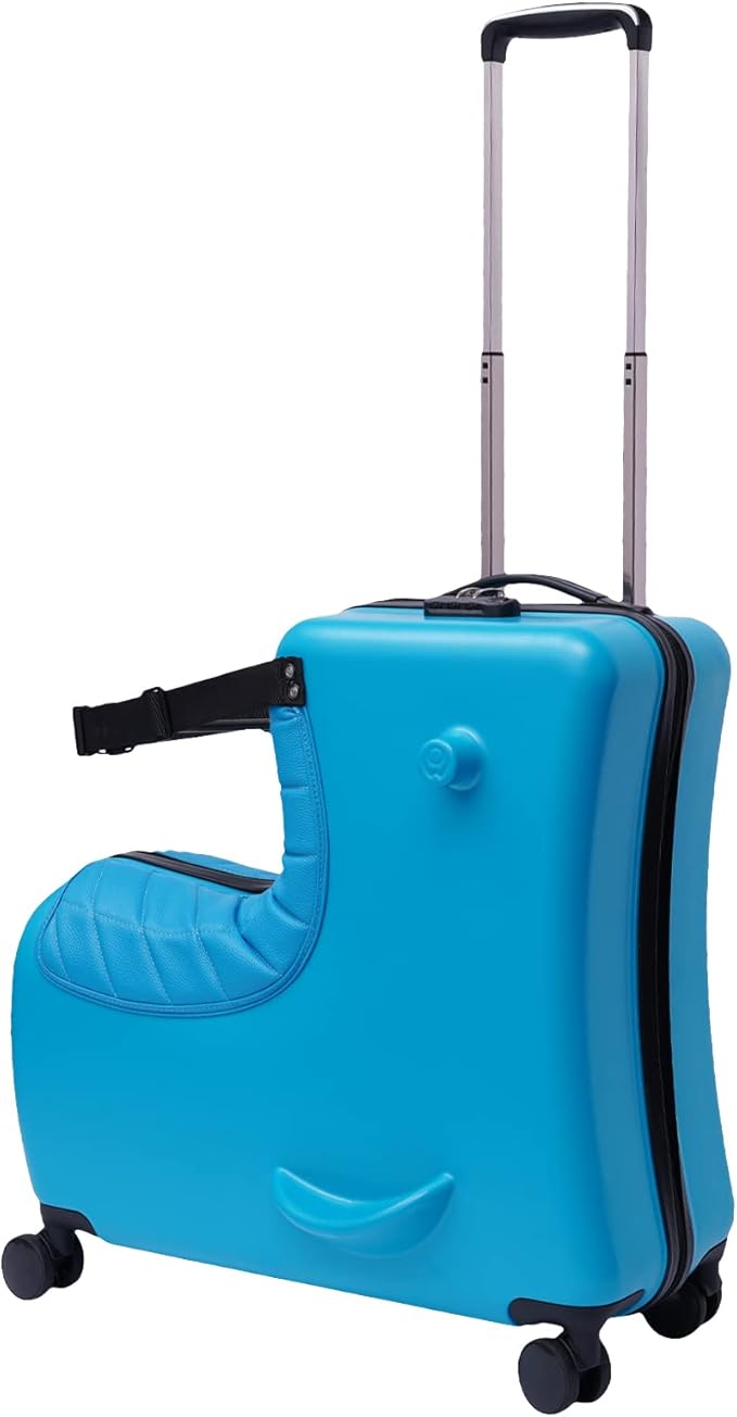 24"Kids Luggage Portable Kids Suitcase Children's Ride On Trolley Rolling Luggage with Wheels Carry Trolley Luggage with Password Lock Funny Kids Suitcases for Boys Girls Small Suitcase ABS+PC