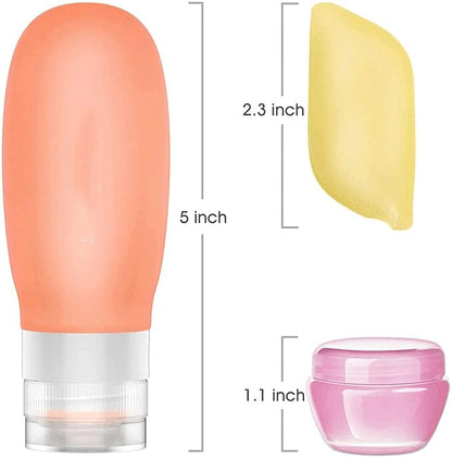 17 Pack Travel Bottles, TSA Carry On Containers, 3oz Leak Proof Travel Accessories Toiletries,Travel Shampoo And Conditioner Bottles, Travel Essentials, Squeezable Silicone Lotion Liquids Tubes