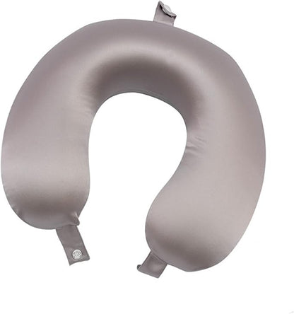 ROSEWARD Anti Wrinkle 100% Mulberry Silk Neck Pillow for Travel 22 Momme Real Silk Travel Pillow for Pain Relief Sleeping, Pure Organic Silk Airplane Pillow, Travel Essentials for Women Made in USA