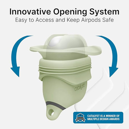 Catalyst Waterproof Case for AirPods 2nd Generation and AirPods 1st Generation - Wireless and USB-C Charging High Drop Protection AirPod Gen 2 and Gen 1 Case with Carabiner, One Piece Design