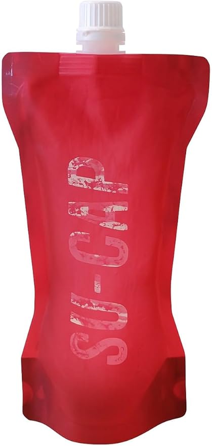 Collapsible Water Bottle – BPA Free, Foldable Sports Bottle for Hiking, Travel, Gym, Leakproof Lightweight Reusable Bottle with Carabiner – Eco-Friendly (15oz- 450 ml) (red)