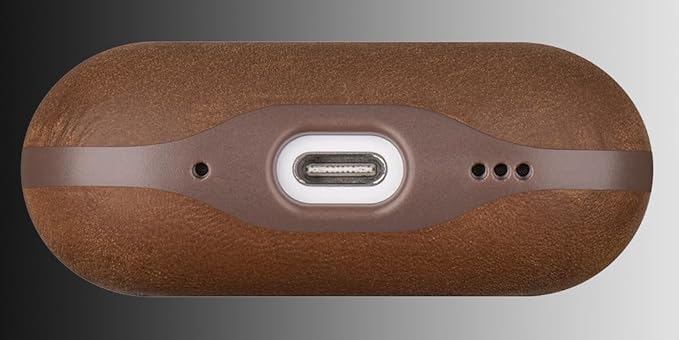 LOPIE Case for AirPods Pro 2nd Generation - Handmade AirPods Pro 2 Case Cover - Made of Crazy Horse Leather - Protective Hard Shell Cover Compatible with Wireless Charging - Vintage Style - Dark Brown