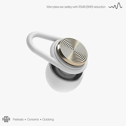 Hears Ear Plugs for Noise Protection - Patented Concert Earplugs, 20dB SNR Sound Reduction, Hypoallergenic Ear Plugs for Sleeping Noise Cancelling with 4 Ear Tip Sizes Included - Gold Haze