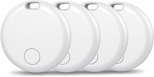Air Tracker Tags-4 Pack: Smart Bluetooth Tracker, Item Finder Works with Apple Find My (iOS Only) App, Trakcer Tag Locator for Keys, Luggage, Satchel, weTag mini. (Not for Android Devices)