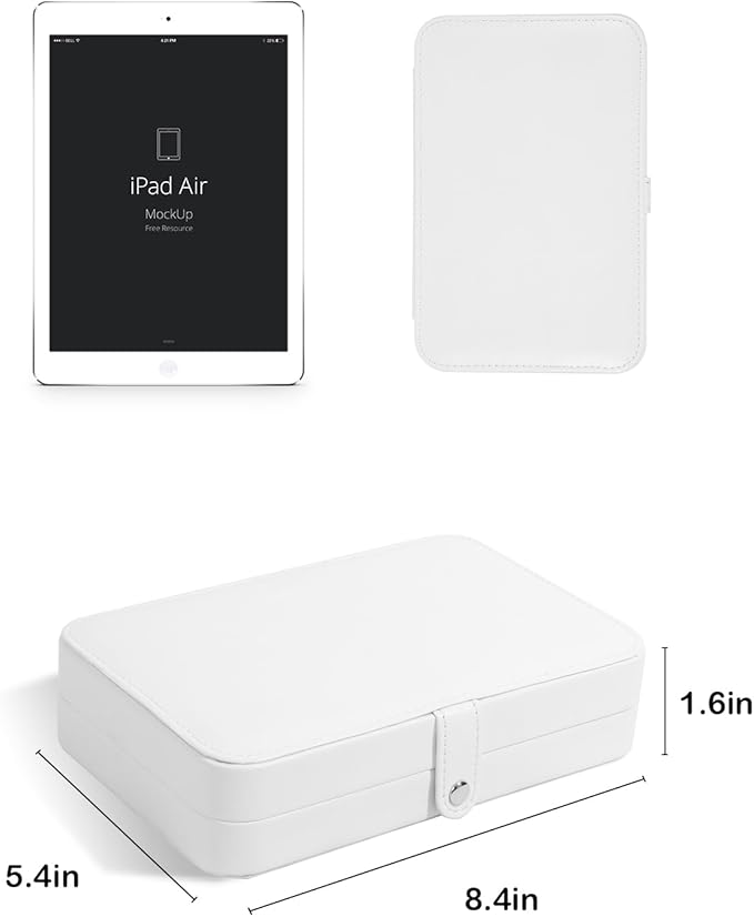 GUKA Travel Jewelry Case, Portable Jewelry Travel Organizer, PU Travel Jewelry Case Organizer for Rings Earrings Necklaces Bracelets Watch for Birthday Wedding Gifts. White