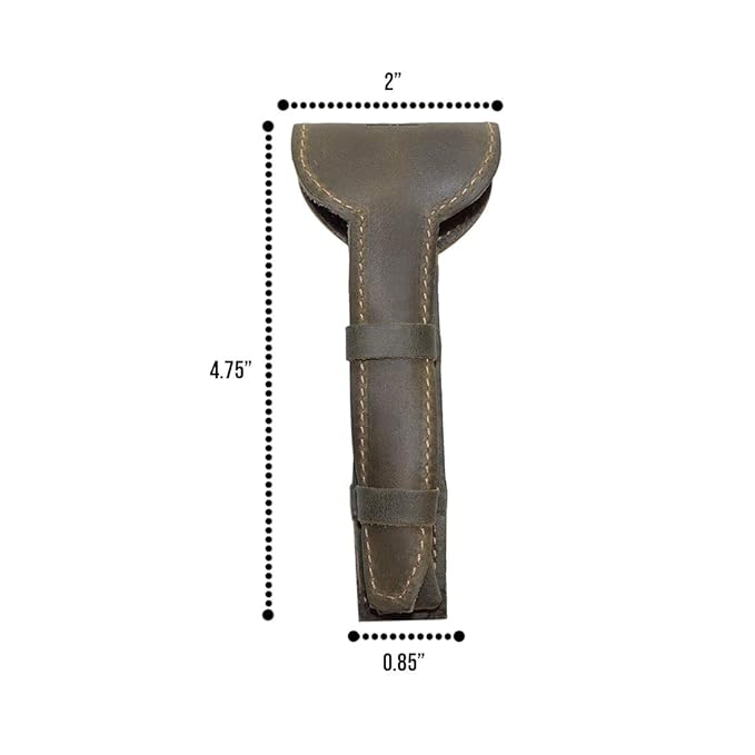 Hide & Drink, Leather Double Edge Safety Razor Protective Case, Shaving Travel Pouch, Handmade (Dark Jade)