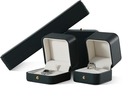 Leather Bracelet Gift Box for Men - Premium Small Luxury Bangle Box (Dark Green)