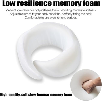 Travel Neck Pillow | Memory Foam Neck Pillow, New Portable U-Shaped Pillow with Neck Support, Washable Cover, Compact for Plane, Office, Bus, Train, Sofa, Nap–Includes Storage Bag - Cyan