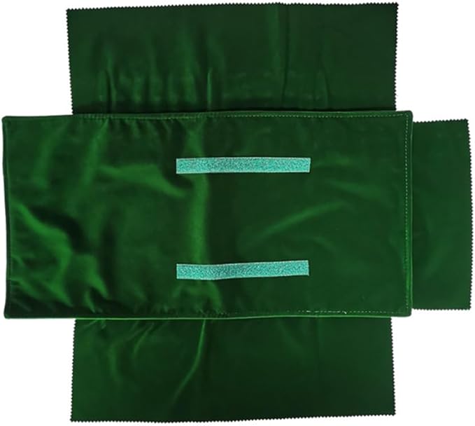 Premium Jewelry Roll Organizer for 16 Necklaces 55cm x 29cm Metal Snap & Velcro Closure - Ideal for Travel and Storage (Green)