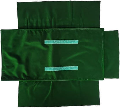 Premium Jewelry Roll Organizer for 16 Necklaces 55cm x 29cm Metal Snap & Velcro Closure - Ideal for Travel and Storage (Green)