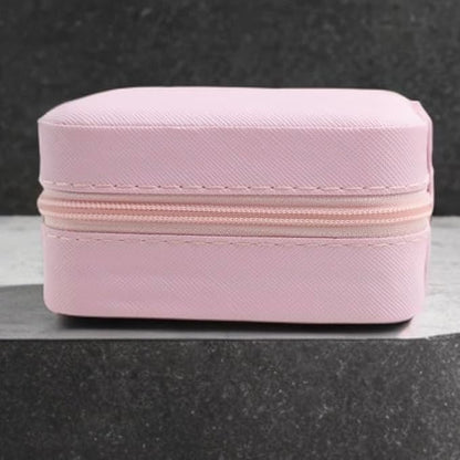 Personalized Leather Jewelry Box with Name and Birth Flower Month - Custom Jewelry Travel Case for Women, Mom, Nana, Children - Custom Name and Birth Flower Month Jewelry Organizer Box (Dark Pink)