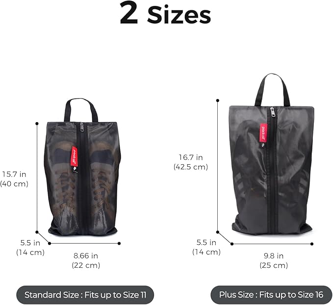 pack all Shoe Bag for Travel, Water-Resistant Shoe Pouch for Gym, Odor-Resistant Soccer Cleats Bag for Sport (Dual Pocket Version)