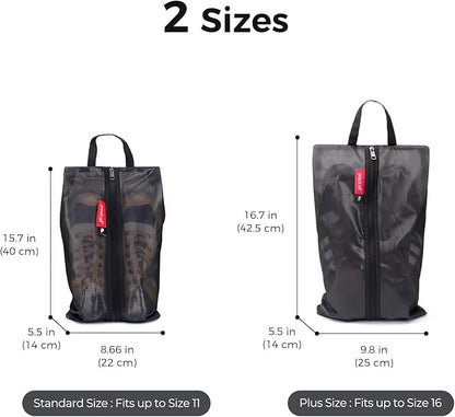 pack all Shoe Bag for Travel, Water-Resistant Shoe Pouch for Gym, Odor-Resistant Soccer Cleats Bag for Sport (Dual Pocket Version)