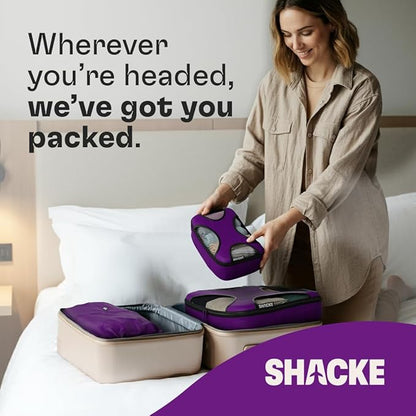 Shacke 6 Set Packing Cubes for Travel - Compression Packing Bags/Travel Organizer - Luggage Organizer Bags for Traveling - Travel Essentials for Women - Cruise Must Haves Packing List