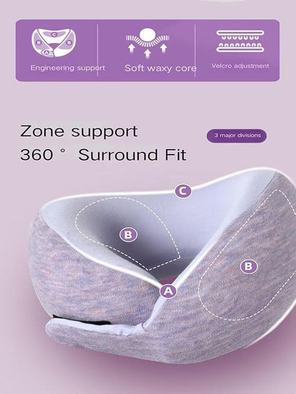 Travel U-Shaped Airplane Pillow,Kids Memory Foam Travel Neck Pillow, 360° Support, Foldable，Suitable for Commuting, Flying, Working, and Living at Home (Black)