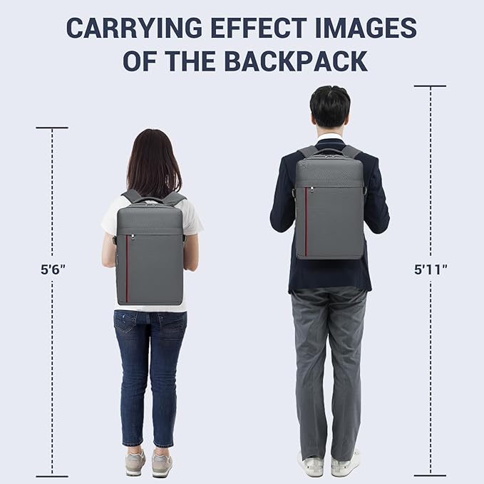 Kono Backpack Carry-on Bag 40x20x25 Carry-on Bag Airplane Travel 20L, 15.6-inch Laptop Backpack, for Men Women, Grey